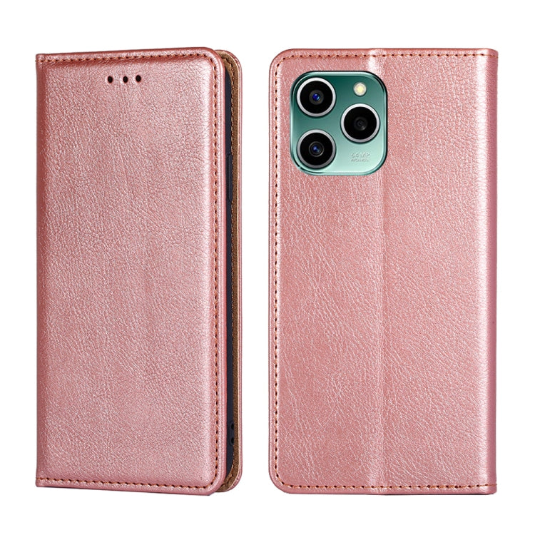 For Honor 60 SE Gloss Oil Solid Color Magnetic Flip Leather Phone Case