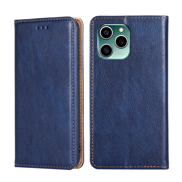 For Honor 60 SE Gloss Oil Solid Color Magnetic Flip Leather Phone Case