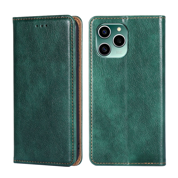 For Honor 60 SE Gloss Oil Solid Color Magnetic Flip Leather Phone Case