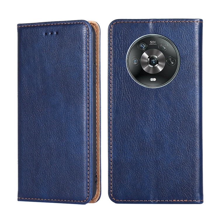 For Honor Magic4 Gloss Oil Solid Color Magnetic Flip Leather Phone Case