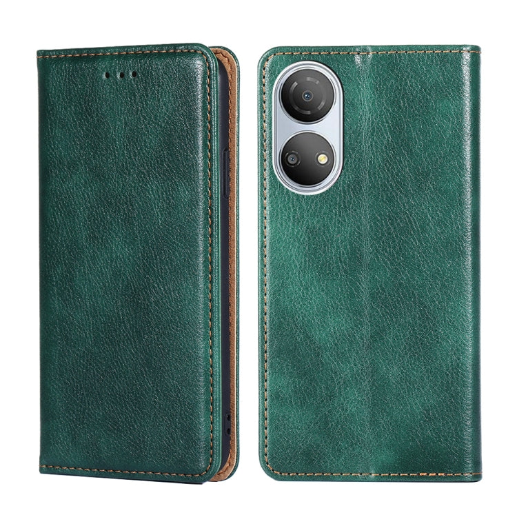 For Honor Play 30 Plus Gloss Oil Solid Color Magnetic Flip Leather Phone Case
