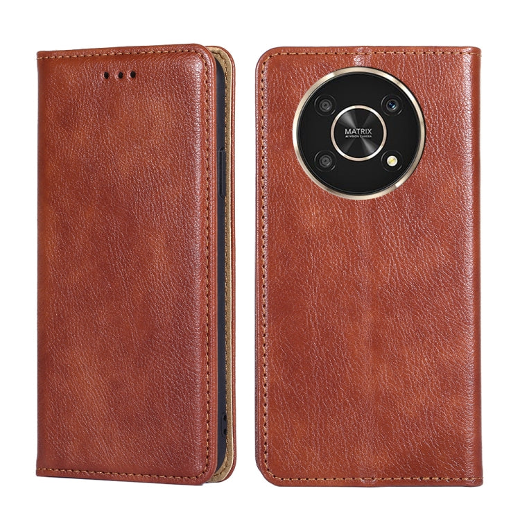 For Honor X30 Gloss Oil Solid Color Magnetic Flip Leather Phone Case