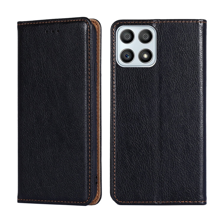 For Honor X30i Gloss Oil Solid Color Magnetic Flip Leather Phone Case