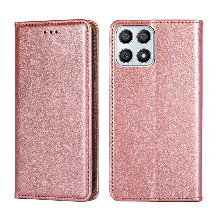 For Honor X30i Gloss Oil Solid Color Magnetic Flip Leather Phone Case
