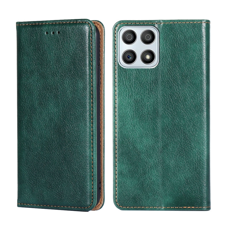 For Honor X30i Gloss Oil Solid Color Magnetic Flip Leather Phone Case