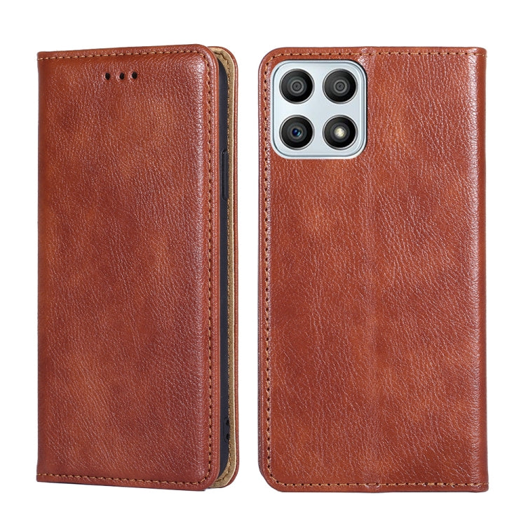 For Honor X30i Gloss Oil Solid Color Magnetic Flip Leather Phone Case