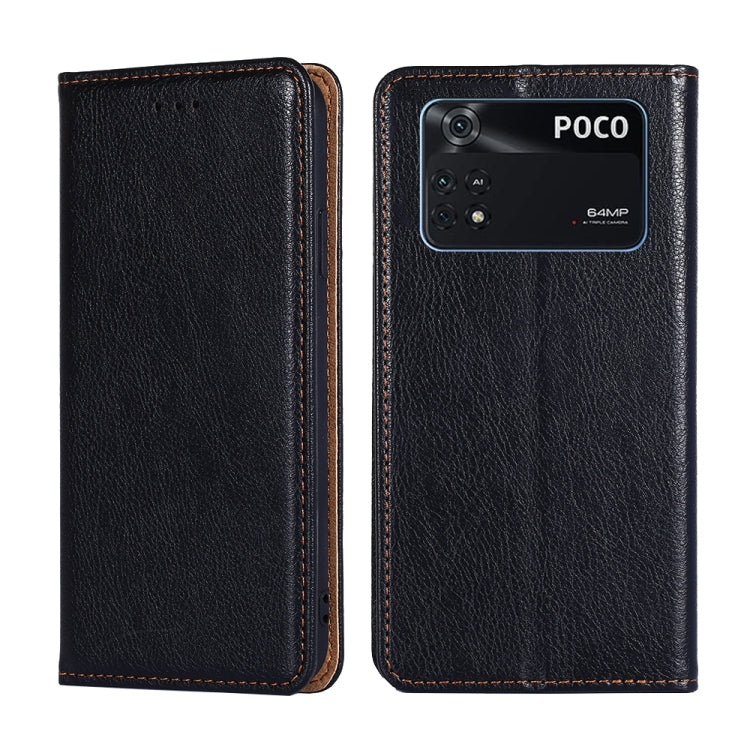 For Xiaomi Poco M4 Pro Gloss Oil Solid Color Magnetic Flip Leather Phone Case