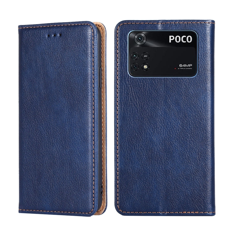 For Xiaomi Poco M4 Pro Gloss Oil Solid Color Magnetic Flip Leather Phone Case