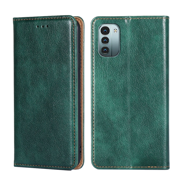 For Nokia G21 / G11 Gloss Oil Solid Color Magnetic Flip Leather Phone Case