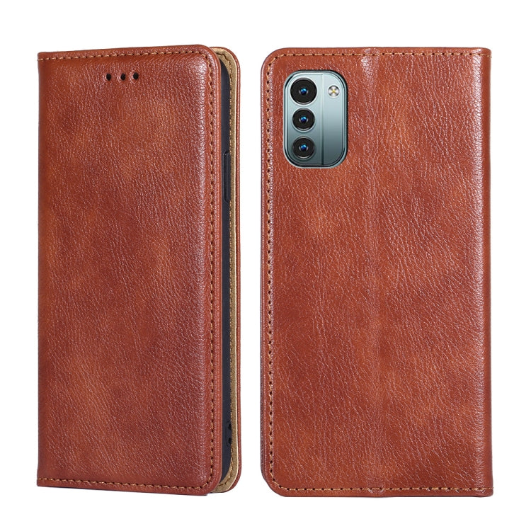 For Nokia G21 / G11 Gloss Oil Solid Color Magnetic Flip Leather Phone Case