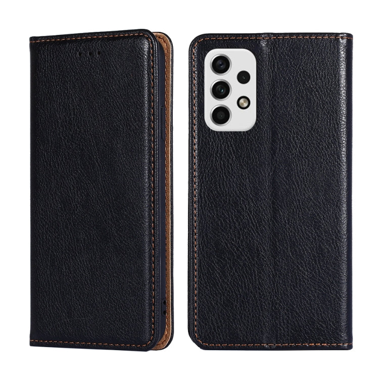 For Samsung Galaxy A23 5G Gloss Oil Solid Color Magnetic Flip Leather Phone Case