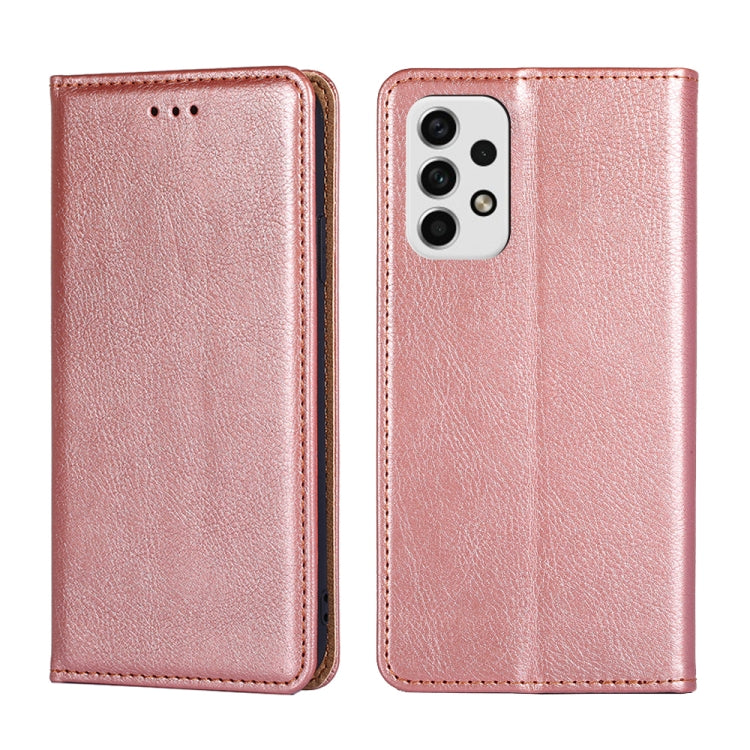 For Samsung Galaxy A23 5G Gloss Oil Solid Color Magnetic Flip Leather Phone Case