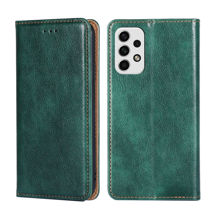 For Samsung Galaxy A23 5G Gloss Oil Solid Color Magnetic Flip Leather Phone Case