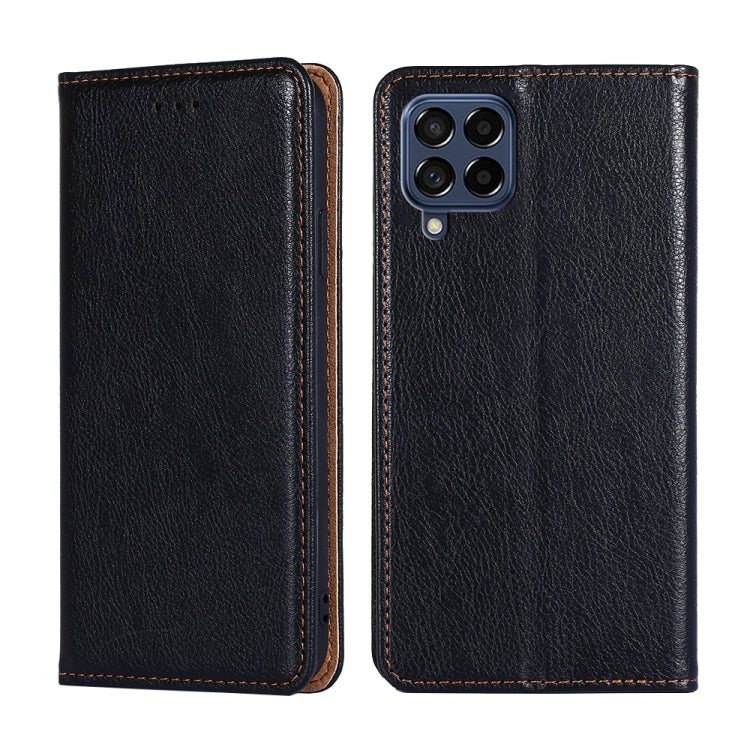 For Samsung Galaxy M53 5G Gloss Oil Solid Color Magnetic Flip Leather Phone Case