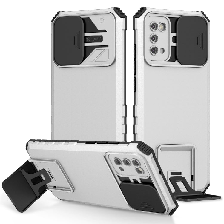 For Samsung Galaxy A02s US Stereoscopic Holder Sliding Camshield Phone Case