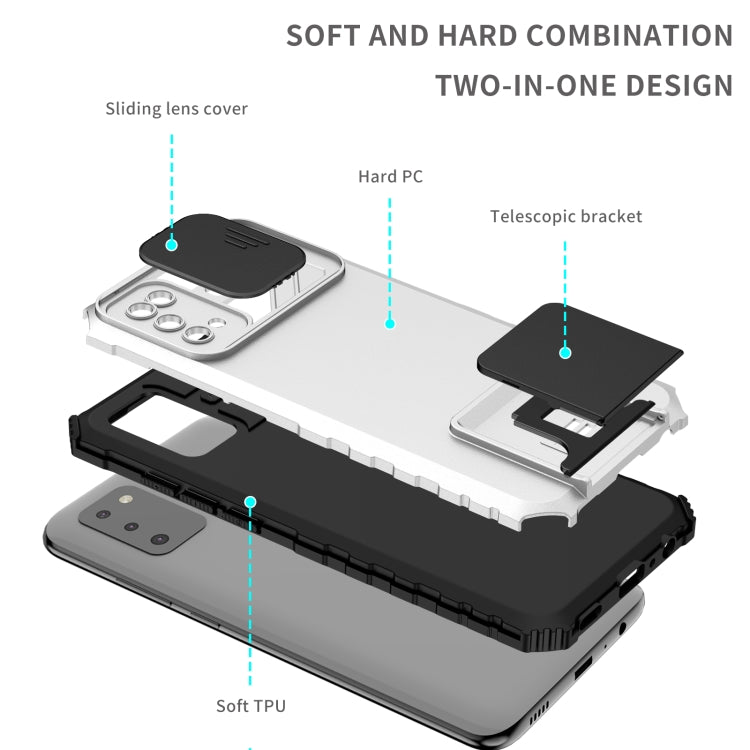 For Samsung Galaxy A02s US Stereoscopic Holder Sliding Camshield Phone Case