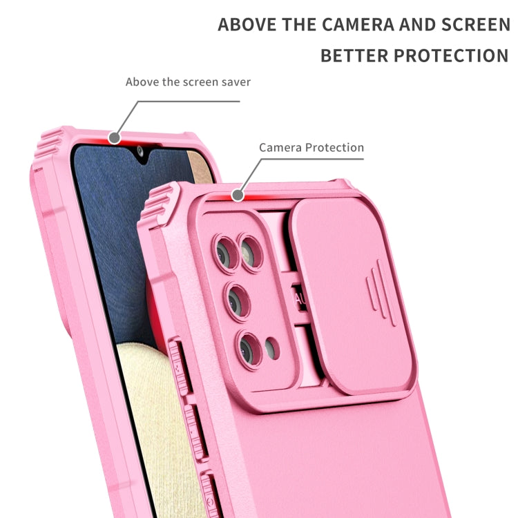 For Samsung Galaxy A02s US Stereoscopic Holder Sliding Camshield Phone Case
