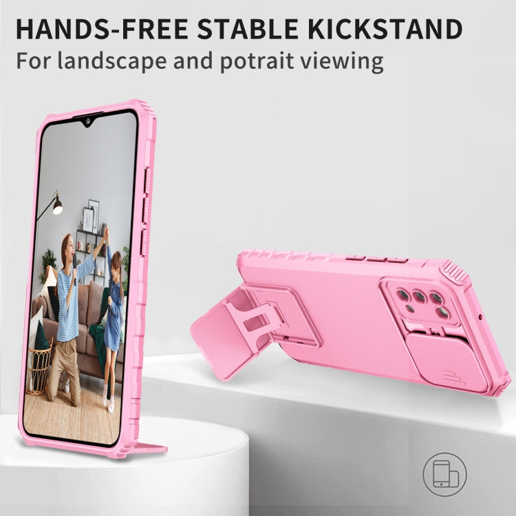 For Samsung Galaxy A02s US Stereoscopic Holder Sliding Camshield Phone Case