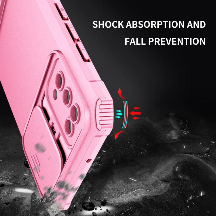 For Samsung Galaxy A02s US Stereoscopic Holder Sliding Camshield Phone Case