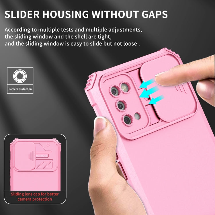 For Samsung Galaxy A02s US Stereoscopic Holder Sliding Camshield Phone Case