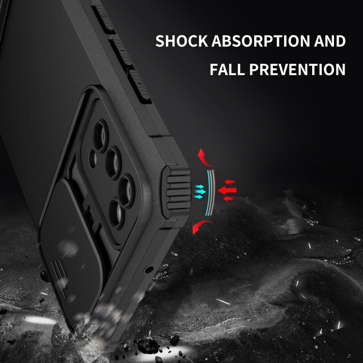 For Samsung Galaxy A02s US Stereoscopic Holder Sliding Camshield Phone Case