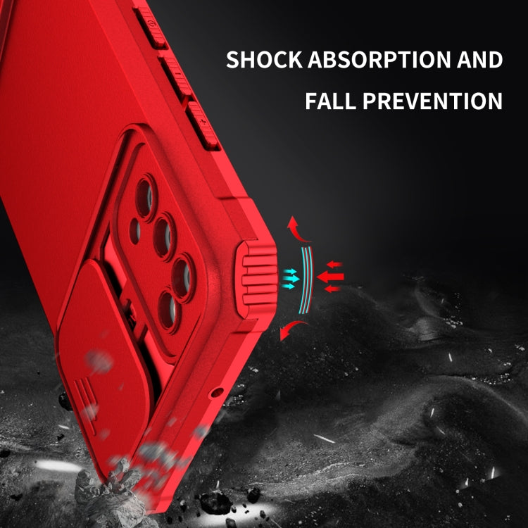 For Samsung Galaxy A02s US Stereoscopic Holder Sliding Camshield Phone Case