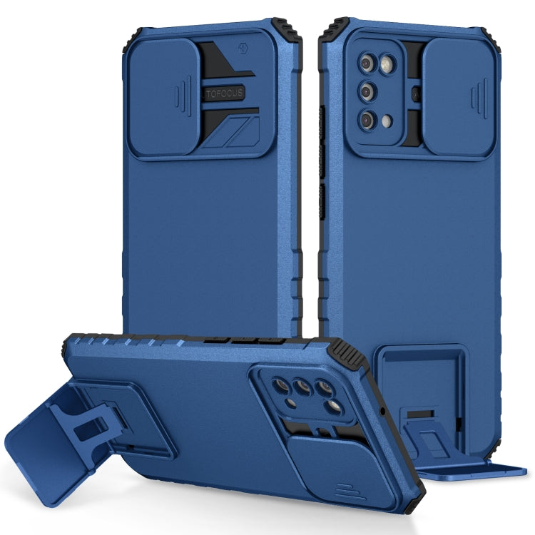 For Samsung Galaxy A02s US Stereoscopic Holder Sliding Camshield Phone Case