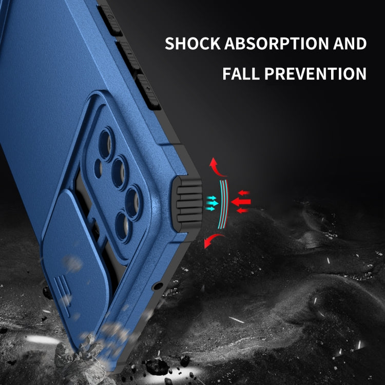 For Samsung Galaxy A02s US Stereoscopic Holder Sliding Camshield Phone Case