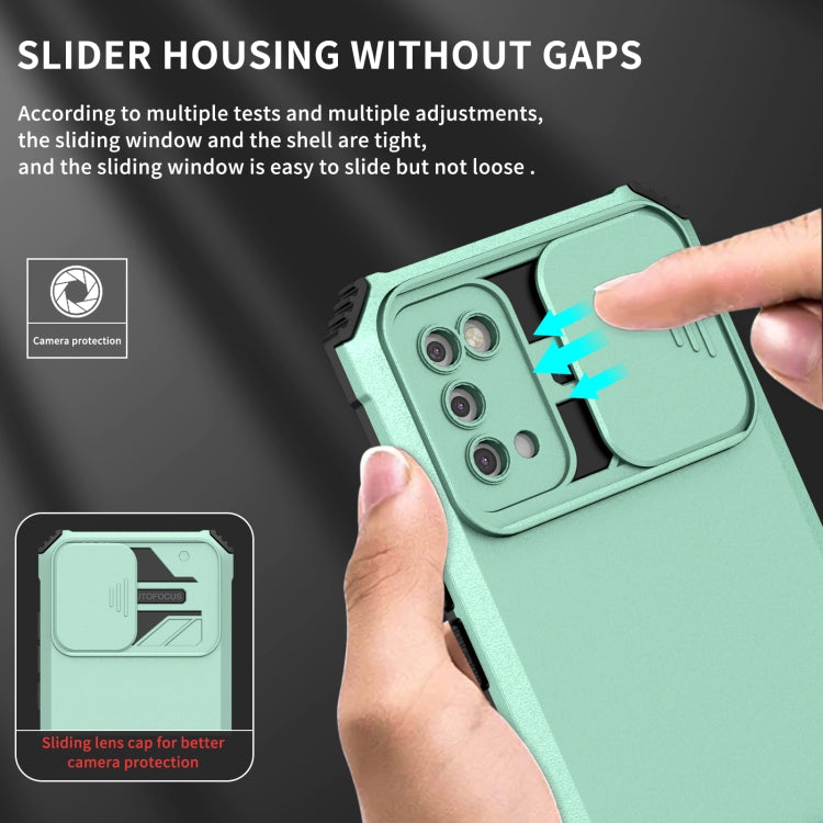 For Samsung Galaxy A02s US Stereoscopic Holder Sliding Camshield Phone Case