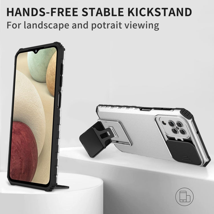 For Samsung Galaxy A12 5G Stereoscopic Holder Sliding Camshield Phone Case