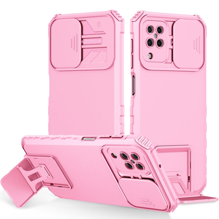For Samsung Galaxy A12 5G Stereoscopic Holder Sliding Camshield Phone Case