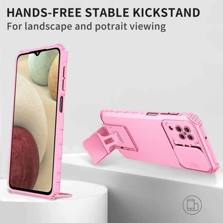 For Samsung Galaxy A12 5G Stereoscopic Holder Sliding Camshield Phone Case