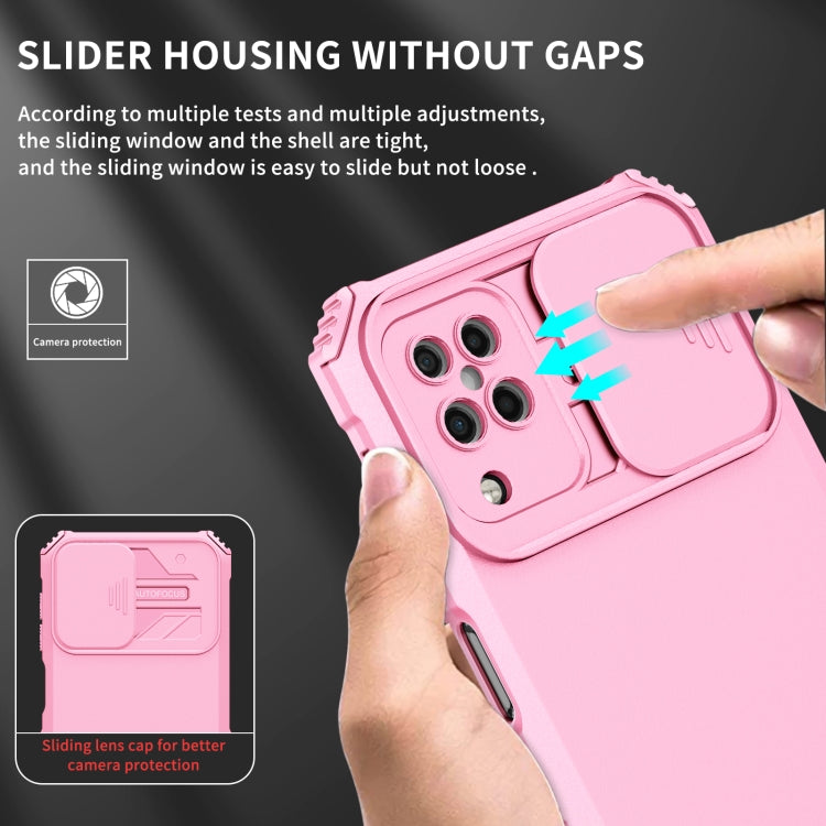 For Samsung Galaxy A12 5G Stereoscopic Holder Sliding Camshield Phone Case
