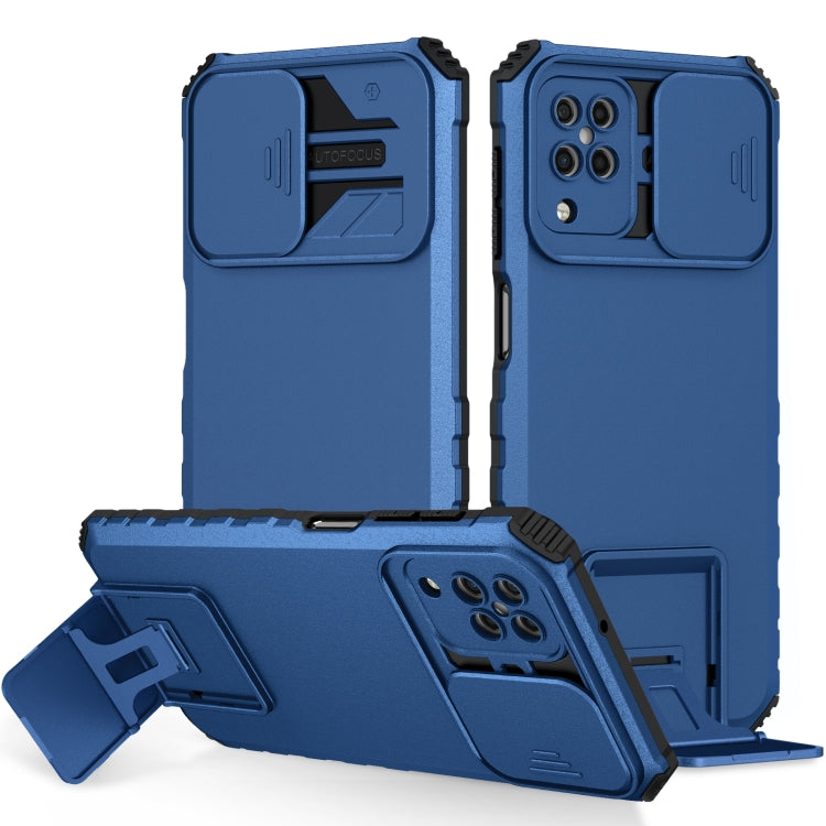 For Samsung Galaxy A12 5G Stereoscopic Holder Sliding Camshield Phone Case