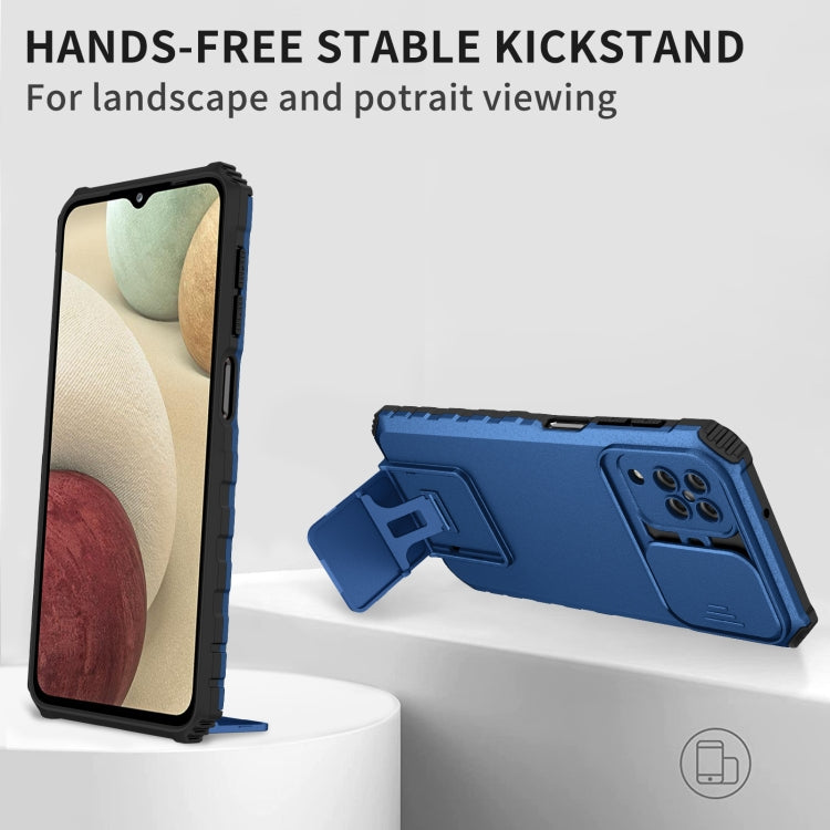 For Samsung Galaxy A12 5G Stereoscopic Holder Sliding Camshield Phone Case