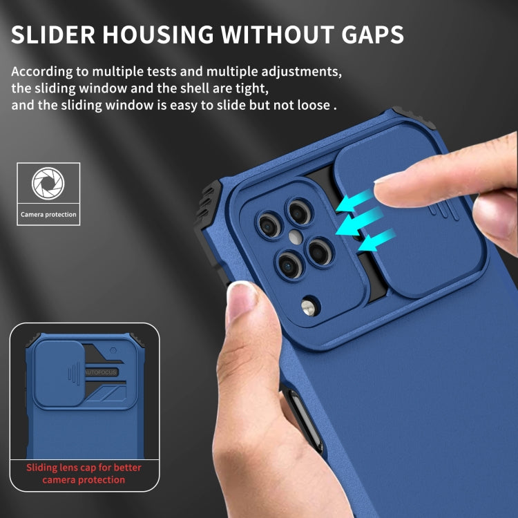 For Samsung Galaxy A12 5G Stereoscopic Holder Sliding Camshield Phone Case