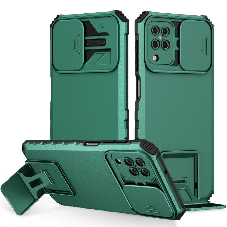 For Samsung Galaxy A12 5G Stereoscopic Holder Sliding Camshield Phone Case