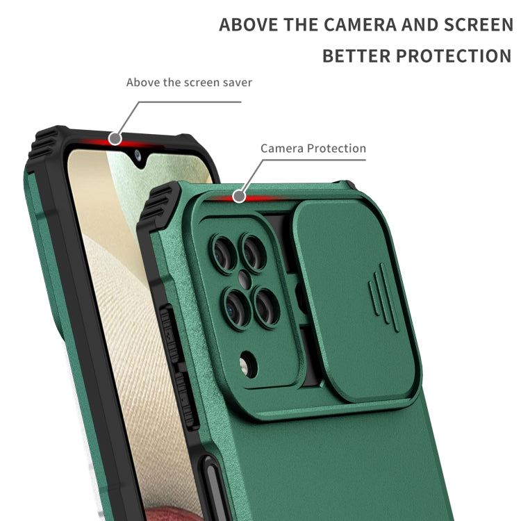 For Samsung Galaxy A12 5G Stereoscopic Holder Sliding Camshield Phone Case