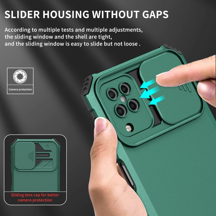For Samsung Galaxy A12 5G Stereoscopic Holder Sliding Camshield Phone Case