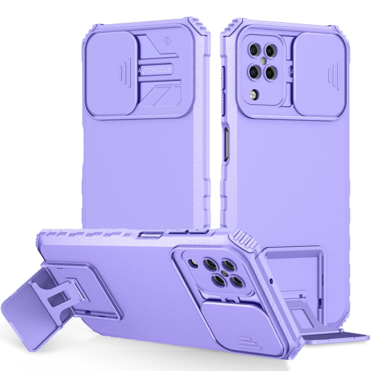 For Samsung Galaxy A12 5G Stereoscopic Holder Sliding Camshield Phone Case