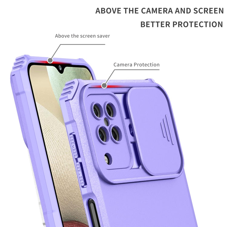 For Samsung Galaxy A12 5G Stereoscopic Holder Sliding Camshield Phone Case