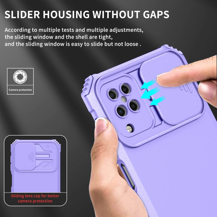 For Samsung Galaxy A12 5G Stereoscopic Holder Sliding Camshield Phone Case