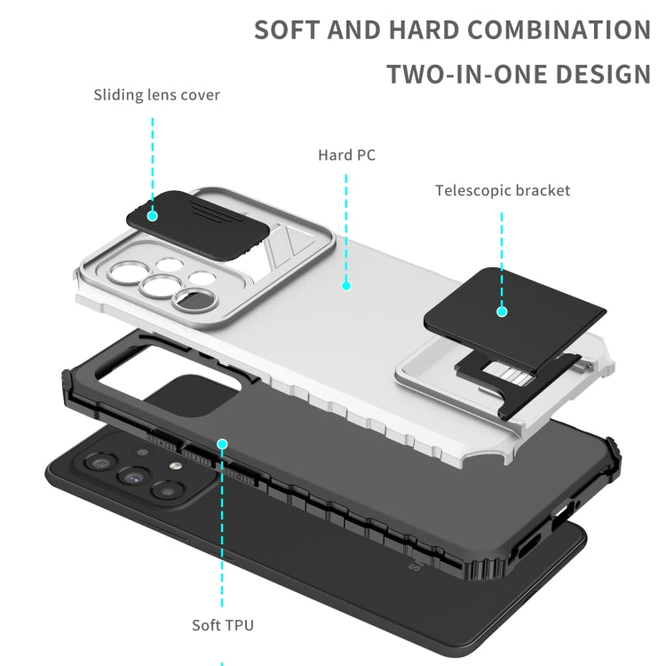 For Samsung Galaxy A53 5G Stereoscopic Holder Sliding Camshield Phone Case