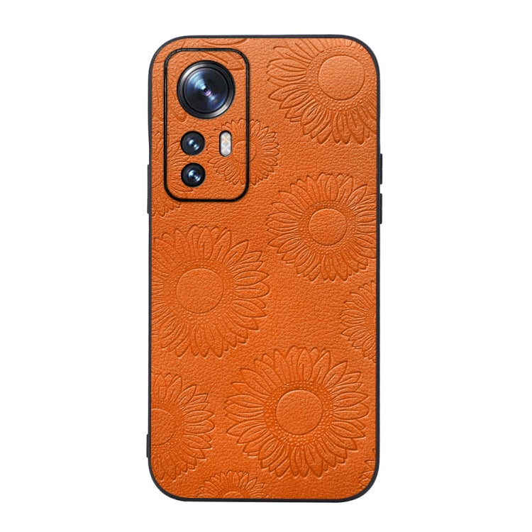 For Xiaomi 12 Pro Sunflower Pattern PU Shockproof Phone Case
