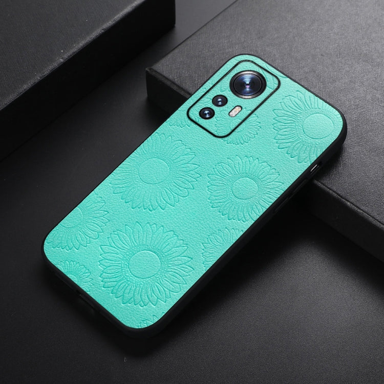 For Xiaomi 12 Pro Sunflower Pattern PU Shockproof Phone Case