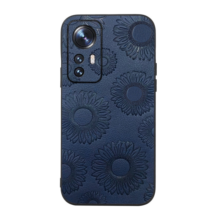For Xiaomi 12 / 12X Sunflower Pattern PU Shockproof Phone Case
