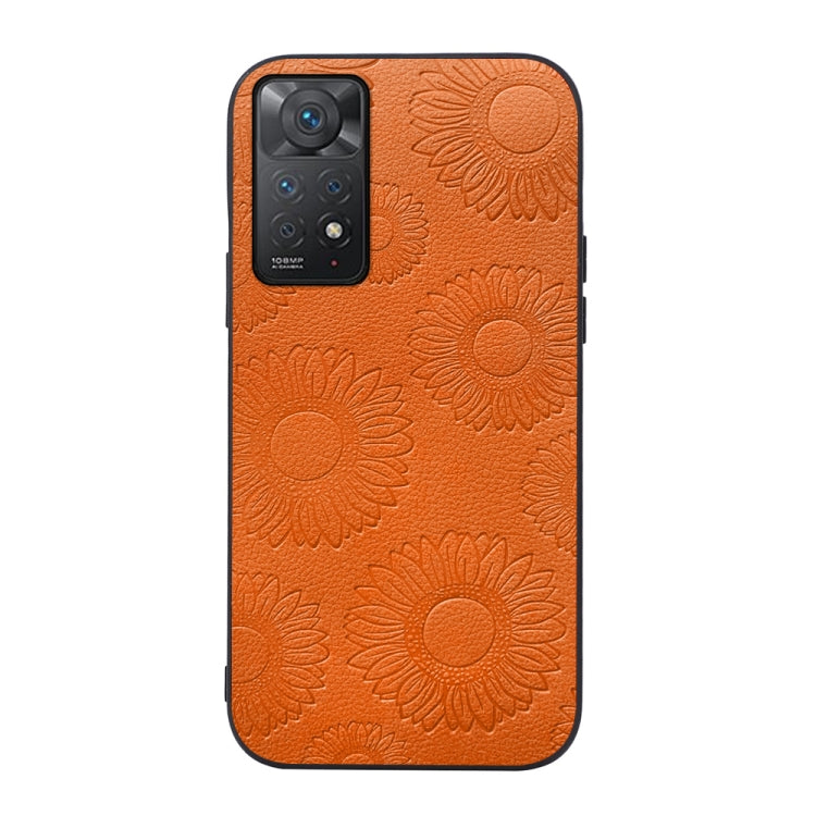 For Xiaomi Redmi Note 11 Pro Sunflower Pattern PU Shockproof Phone Case