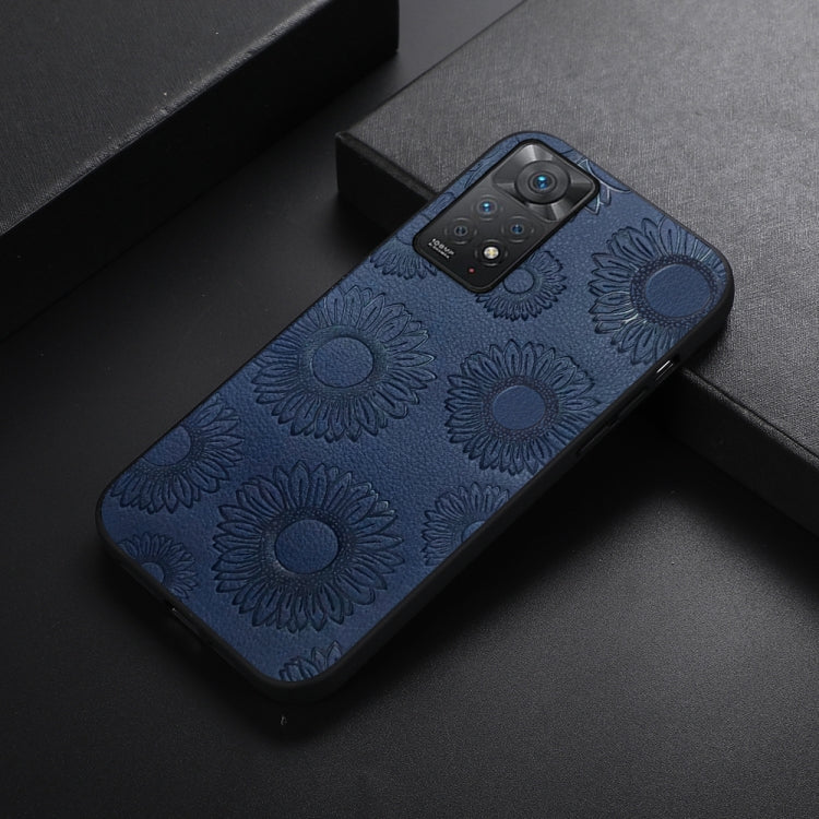 For Xiaomi Redmi Note 11 Pro Sunflower Pattern PU Shockproof Phone Case