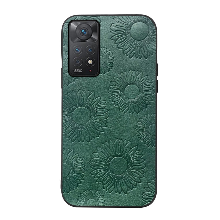 For Xiaomi Redmi Note 11 Pro Sunflower Pattern PU Shockproof Phone Case