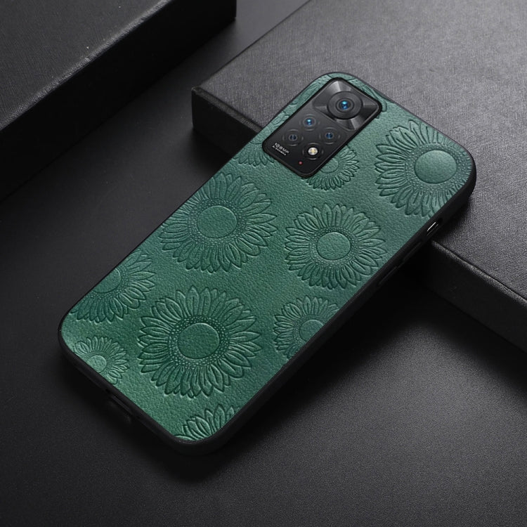 For Xiaomi Redmi Note 11 Pro Sunflower Pattern PU Shockproof Phone Case